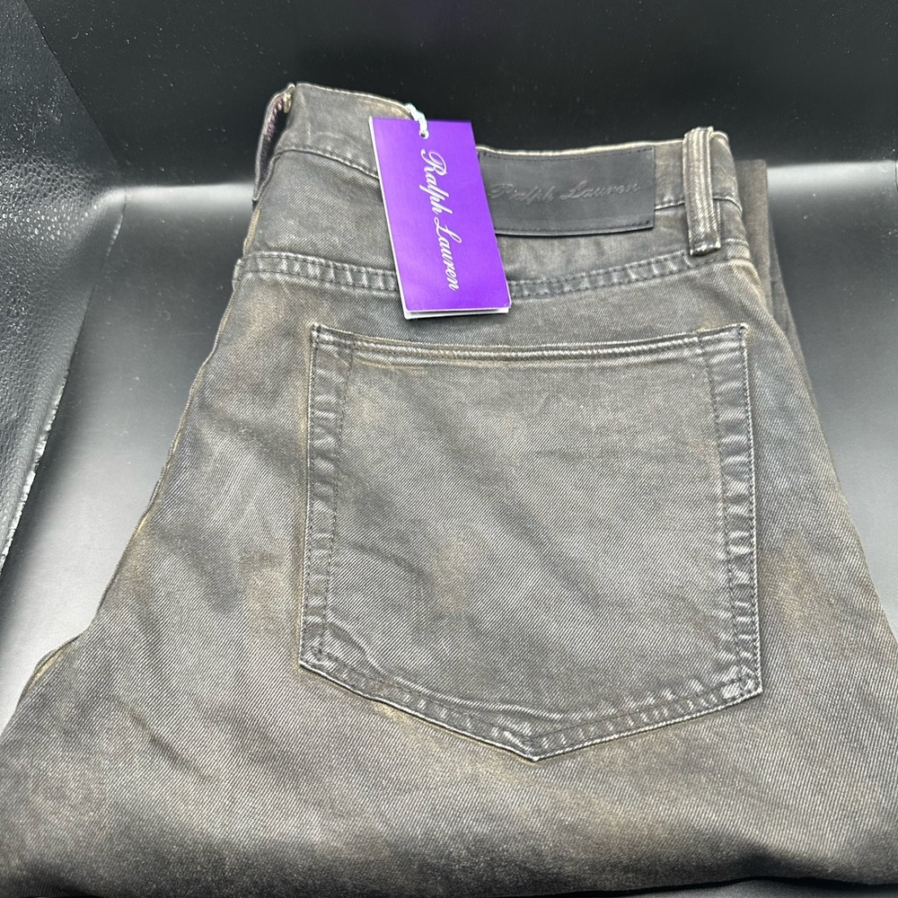 Ralph Lauren Purple Label Slim fit waxed jeans.